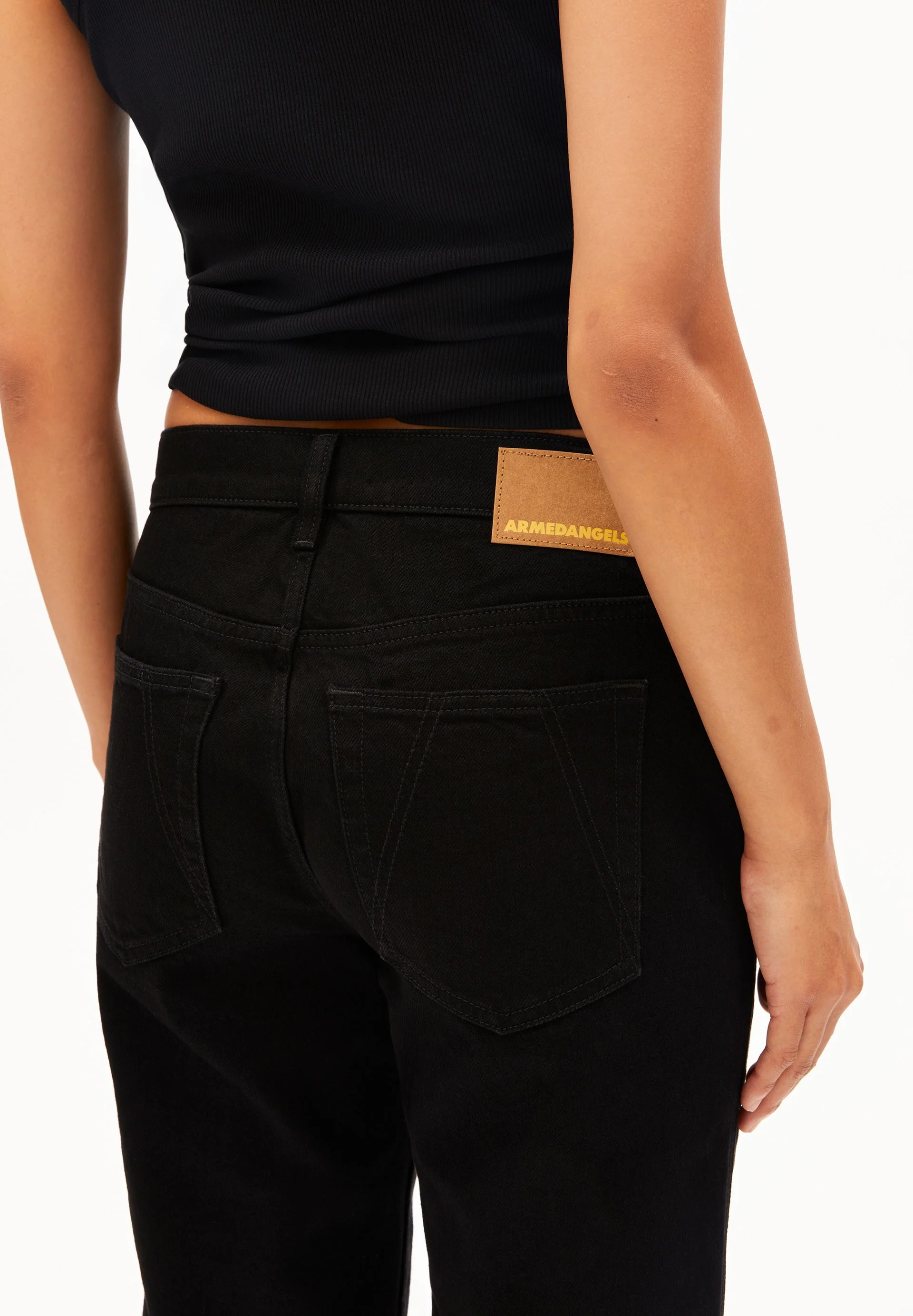AAVELINE MID WAIST STRAIGHT JEANS | bondone - Image 3